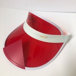 SUMMER VISOR PVC RETRO RED SUNVISOR